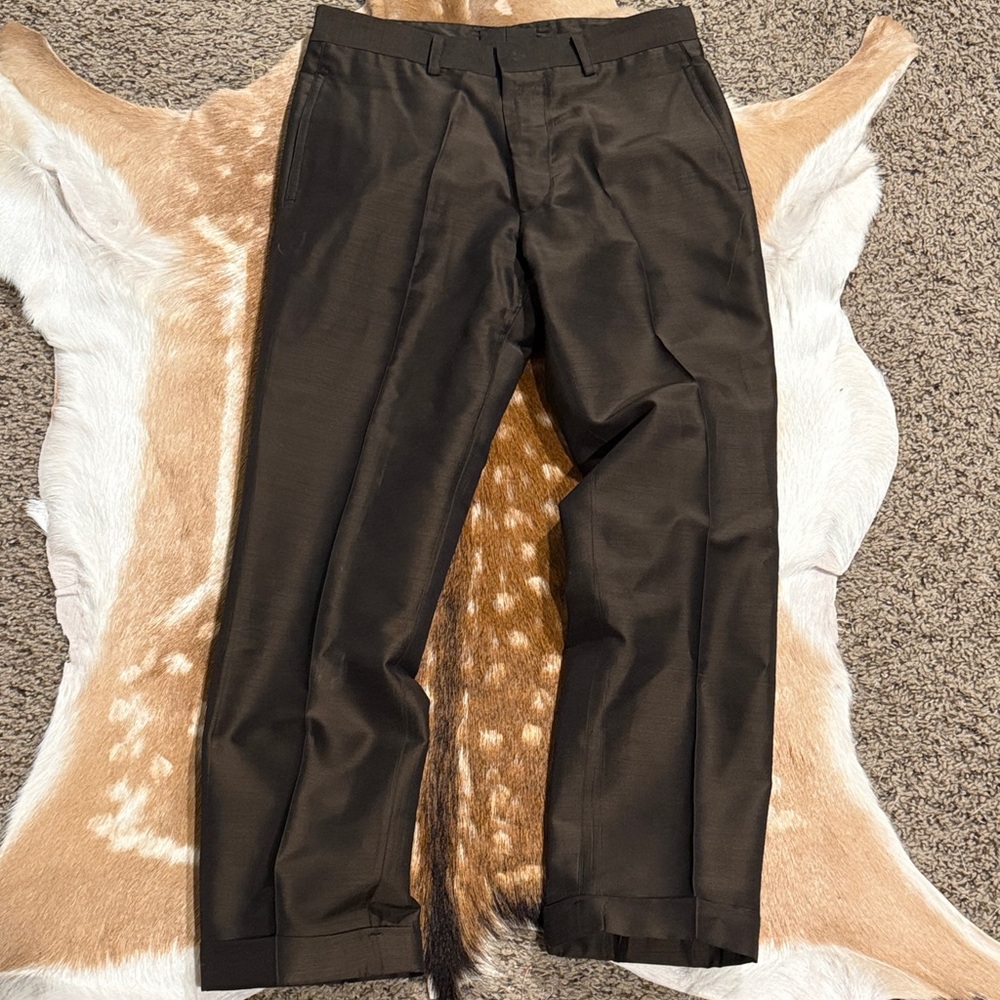 Classic Men's Dark Brown Dress Pants